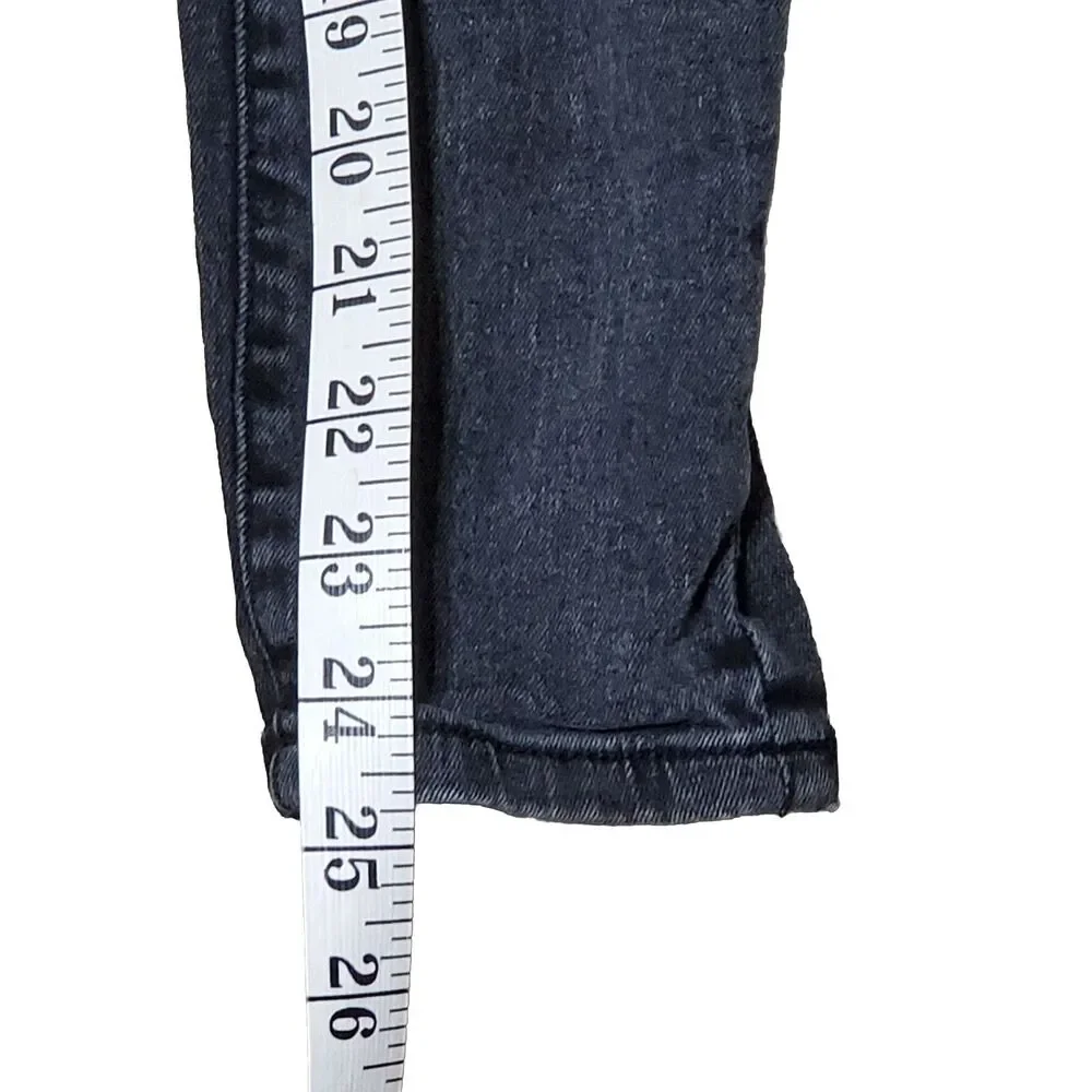 Jessica Simpson Girls Sz 10 Mid-Rise Emma Destructed Skinny Jeans Black Wash
